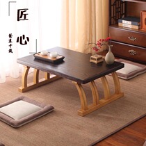  Solid wood bay window table Kang table Tatami coffee table Japanese balcony Tatami table bay window table Small coffee table Low table