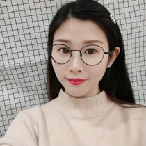 Zhihu new metal large round frame thickened pure titanium retro full frame glasses designed for high myopia wide edge