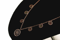 106 European and American brand khaki Kis hollow diamond pendant fashion personality exquisite simple marking necklace