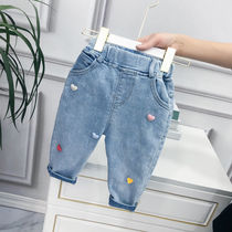 Girls jeans spring and autumn 2021 new children's loose casual pants children's baby pants foreign style autumn fashion