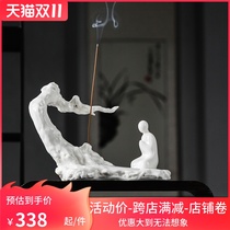 Ceramic creative thread incense insert craft ornaments home Modern simple Japanese white porcelain crafts ornaments fragrance Road