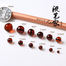 Streamline home blood pepper round beads scattered beads natural amber with beads amber raw ore grinding can produce certificate