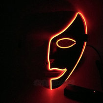 Luminous Fake Half Face Mask Masked Singing Will Shake Props Shake Sound DJ Bar Christmas Black And White Ghost Step Dance Street Dance Costume