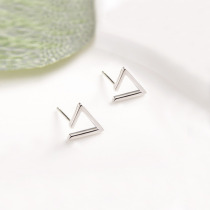 s925 sterling silver stud earrings feminine temperament Korean earrings earrings Geometric triangle simple personality drop earrings wild students