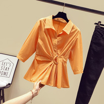 White shirt Womens New 2021 womens design sense niche fashion foreign temperament shirt light mature spring and autumn shirt