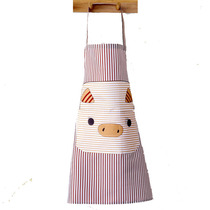 New cartoon piglet sleeveless apron hanging neck bib Korean fashion anti-fouling kitchen apron customized