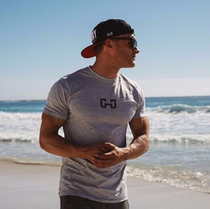 Fitness short-sleeved mens summer thin muscle training Tide brand INS breathable round neck T-shirt brothers running slim clothes