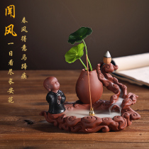 Dragon creative ceramic back incense burner ornaments Zen little monk indoor purification air sandalwood agarwood incense lavender