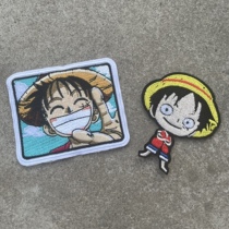 Cartoon Stereo Embroidered Sea Thief King ONE PEACE Road Flying Figure Magic Sticker Arm Badge With Submachine Clothing Sticker