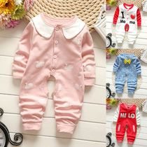 Spring and autumn baby one-piece cotton baby clothes for men and women newborn baby clothes climbing clothes 0-3-6-9-12 months