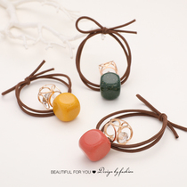 Hair rope female Korean Net Red simple Mori line hair rope high elastic durable leather case tie hair rubber band Thick