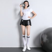 Yoga Conserved Women Summer Two Sets Elastic Speed Dry T-Shirt Fitness Room Running Professional Sports Net Red Fitness Suit