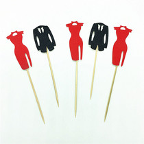 New full Star Crown inserts black red dress Dress Collar Birthday Party Pendulum plug-in dress