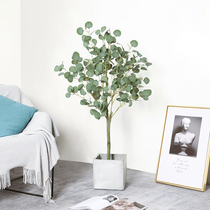 Simulation green plant potted spherical Nordic ins Wind eucalyptus large fake plant indoor floor decoration ornaments