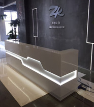 Company front reception desk marble veneer front desk cashier counter paint desk bar custom