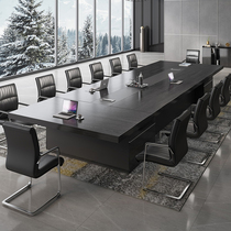 Brief Modern Large Conference Table Long Table Meeting Room Training Table Negotiation Table Strip Chairs Combined Office Furniture
