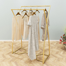 Clothing store double row Zhongdao frame womens clothing store special display rack floor-standing double pole hanger clothes display rack