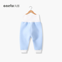Boy warm pants wear female baby high waist belly pants autumn and winter girls cotton men open stall childrens autumn pants single