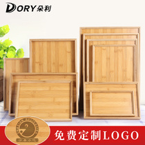 Bamboo tea set tray Japanese rectangular creative restaurant hotel commercial serving dish fruit tray wooden plate