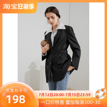 Ibu All ibudu2022 Spring Autumn New Classic Stripe Loose Western Suit Jacket Long Sleeve Fashion Two-grain Buttons Women