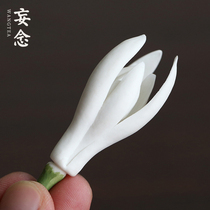 Delusion hand-pinched ceramics White jade Orchid tea Pet Creative ceramics Handmade tea play Tea mat decoration Tea set accessories
