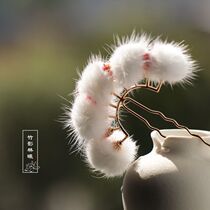 Hanfu headdress red fruit fruit hair ball hairball hairpin hairpin hair hair ornaments female fairy Autumn and Winter