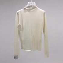 Shunfeng (official direct mail) SMFK dislocation high collar slim fit inside white 60% wool sweater