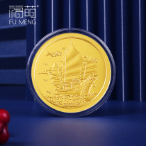 Fumeng 999 gold gold coin red envelope New year commemorative coin 2021 smooth sailing gold banknotes 0 2G investment gold gift