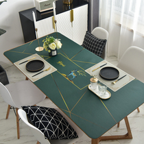 Soft PU leather tablecloth Waterproof oil-proof anti-hot leave-in modern simple household coffee table cloth table mat