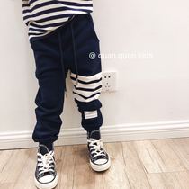 Male and female pants South Korean ins Four-bars Striped Sports Pants TB Color Vegings Soft Casual Wear Pants Children Campus Pants
