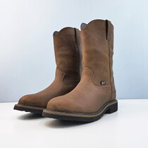 New cowboy boots brown cowhide knight boots mens boots sleeve warm waterproof motorcycle boots Goodyear size 42