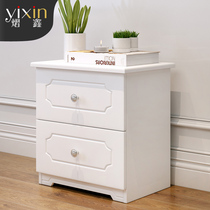 European-style economical pastoral solid wood bedside table White small apartment Korean style storage cabinet solid wood locker