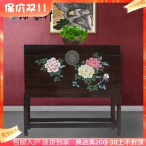 New Chinese classical furniture painted decoration insect-proof painting and calligraphy bedside table storage camphor wood dowry box glove box