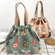 Japanese cute lunch bag Hand bag canvas lunch box bag lunch bag with rice bag bag