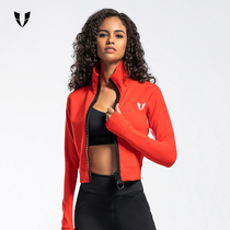 Short sports coat women cardigan fall winter tight fitness suit long sleeve training coat fitness coat women