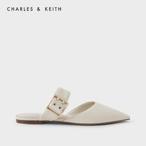 CHARLESKEITH SPRING AND SUMMER WOMENS SHOES CK1-70900259 WOMENS WIDE TRIP BELT POINTED LOW HEEL MULLER SHOES
