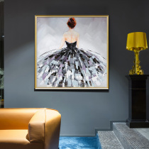  Abstract dining room decoration painting Dining room oil painting postmodern minimalist living room character hanging painting Nordic light luxury entrance mural