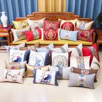 Chinese style mahogany sofa pillow classical back bed headrest bag living room large lumbar pillow with core Chinese style cushion