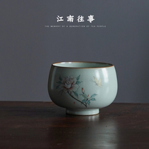 Ru Kiln Master Cup of the Silence Cup ceramic Gongfu Tea Cup Tea Tea Tea Tea Bowl Tea Bowl Tea Bowl Day-style