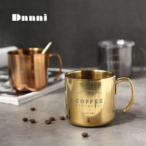 Dnnni Nordic retro style creative Gold coffee cup Water cup Breakfast cup 304 stainless steel double mug