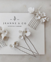 INS style European simple white flowers handmade ceramic white flowers bride hair accessories simple headwear