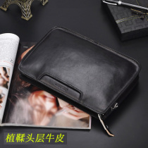 Handmade Tannins Handpicked Leather Handbag for mens leather handbag Business hand clip Bag Men Envelope Handbags Mens Bag Hands With Leather Bag Retro