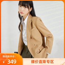 LILY2021 Autumn New Womens Clothing Black Tech Sunscreen Dongle Yarn Temperament Buttons Long Sleeve Suit Jacket