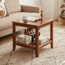 Simple solid wood side sofa side cabinet bedside small table living room mini coffee table bedroom small square corner