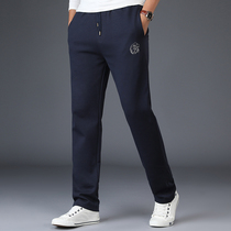 Sports Pants Autumn Winter Men Knit Thickened Straight Cylinder Loose Comfort Pants Middle-aged Casual Long Pants Mens Fall