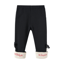 2102-034 thick fleece flanging bow elastic trousers