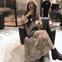 2021 new autumn dress thin section thin sweater two-piece suit large size womens clothing French style