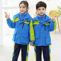 Kindergarten garden clothes Spring and autumn and winter clothes Childrens school uniform stormtrooper three-piece suit plus velvet clothes Primary school class clothes sportswear