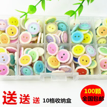 100pcs mixed buttons colorful flowers soft rubber buttons cute flower-shaped childrens baby buckles handmade DIY for children