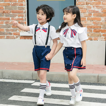 Kindergarten Landscaped Summer New Suit Teacher Children Graduation Photos Gown Short Sleeves Elementary School Uniforms Choral Suit
